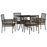 Garden Dining Set 5 pcs Brown Poly rattan 3334926