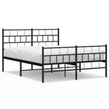 Metal Bed Frame without Mattress with Footboard Black 120x200cm 355675