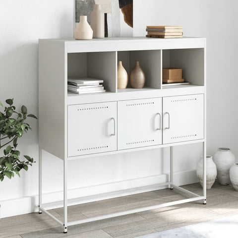 ZNTS Sideboard White 100.5x39x107 cm Steel 846595