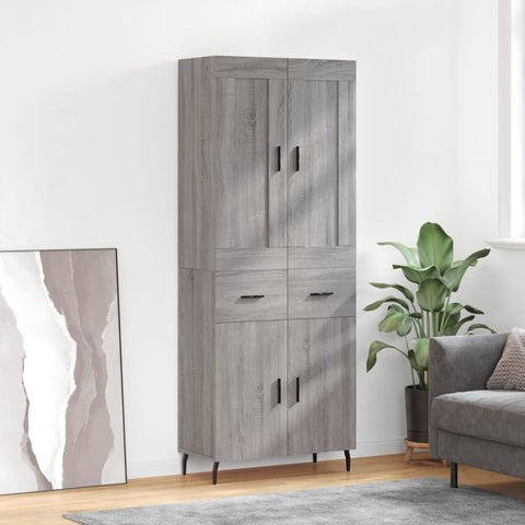 Highboard Grey Sonoma 69.5x34x180 cm Engineered Wood 3199895