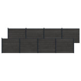 Fence Panel 8 pcs WPC and Aluminium Black 3429481
