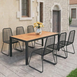 ZNTS 7 Piece Garden Dining Set PVC Rattan Black and Brown 3060128