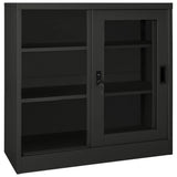 Sliding Door Cabinet Anthracite 90x40x90 cm Steel 335957