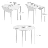 Folding Dining Table for 4, Round Drop Leaf Table, Modern Space Saving Small Kitchen Table with Wood T3398P344738