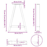 Dining Table Legs A-Shaped 2 pcs 50x cm Steel 4012847
