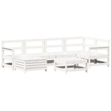 7 Piece Garden Sofa Set White Solid Wood Pine 3250933
