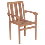 ZNTS Stackable Garden Chairs 8 pcs Solid Teak Wood 3073378