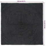 Area Rugs Dark Grey 120 x 120 cm Jute 42010561