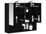 Bathroom Mirror Cabinet Black Oak 60 x 14.5 x 70 cm 889192