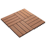 Decking Tile 3D Design 11 pcs Light Brown 30 x 30 cm WPC 42046679