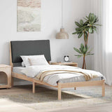 Bed frame Brown and dark grey 100 x 200 cm Solid pine wood 878770