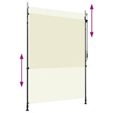 Outdoor Roller Blind 150x270 cm Cream 145941