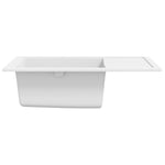 ZNTS Kitchen Sink with Overflow Hole Oval White Granite 147104
