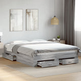 Bed Frame Grey Sonoma Engineered wood King Bed Frame 3280382