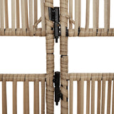 Room Divider 6 Panels Beige Poly Rattan 365403