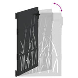 Garden Gate with Lock Black 85 x 150 cm Powder-coated steel 42015866