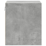 ZNTS Wall-mounted Bedside Cabinet with LED Lights Concrete Grey 852067