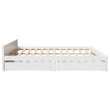 Bed Frame without Mattress White 200x200 cm Solid Wood Pine 3301697