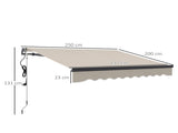 2.5 x 2m Electric Awning with Remote Controller, Aluminium Frame DIY Retractable Awning, UV30 Sun T3398P327949
