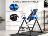 Gravity Inversion Table with Safety Belt Adjustable Hand Stand for Muscle Pain Relief, Blue T3398P425050