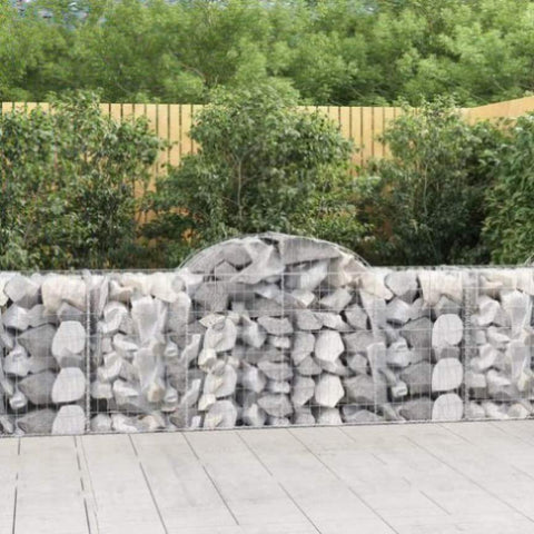 Arched Gabion Basket 200x50x80/100 cm Galvanised Iron 153494