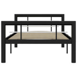 Bed Frame without Mattress Black and White Metal 90x200 cm 284550