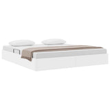 Storage Bed with Mattress Pure White 183 x 213 cm Faux leather 3369979