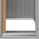 Garden Shed Brown 126x97.5x177 cm Galvanised Steel 316236