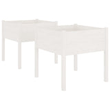 Garden Planters 2 pcs White 70x70x70 cm Solid Pinewood 810812
