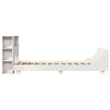 ZNTS Bed Frame without Mattress White 100x200 cm Solid Wood Pine 3323666