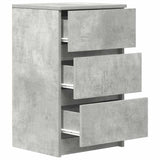 ZNTS Bedside Cabinets with 3 Drawers 2 pcs Concrete Grey 39x35x65 cm 861344