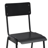 ZNTS Bar Chairs 4 pcs Black Solid Plywood Steel 3054566