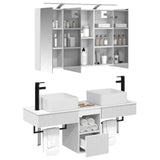 Bathroom Cabinet Set 4 pcs White Engineered Wood 3406295