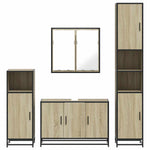 ZNTS 4 Piece Bathroom Furniture Set Sonoma Oak Engineered Wood 3301191