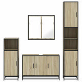 4 Piece Bathroom Furniture Set Sonoma Oak Engineered Wood 3301191
