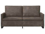 2 Seater Sofa Dark Grey 130 x 81 x 82 cm Faux Suede Fabric 42040993