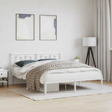 Metal Bed Frame without Mattress with Headboard White 150x200cm 374292