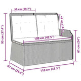 Garden Bench with Cushion Black and Cream White Poly Rattan 3394444