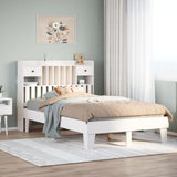 Bed Frame without Mattress White 135x190 cm Solid Wood Pine 3308859