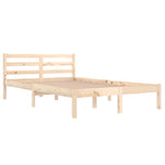 ZNTS Bed Frame without Mattress Solid Wood Pine 120x200cm 810425