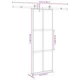 Sliding Door with Hardware Set 76x205 cm Tempered Glass&Aluminium 3332986