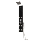 Shower Panel Unit Glass 18x45.5x130 cm Black 151418
