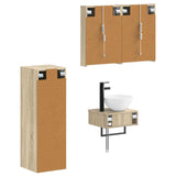 Bathroom Cabinet Set 4 pcs Sonoma Oak Engineered Wood 3407377