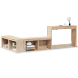 Bedside Cabinet with Desk 232x112x75 cm Solid Wood Pine 855759