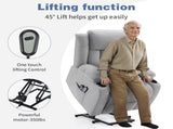 1pcs grey fabric electric elderly chair with 8-point massage belt heating 120kg indoor functional 17791799