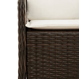 7 Piece Garden Dining Set with Cushions Brown Poly Rattan 3211945