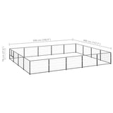 Dog Kennel Black 20 m Steel 3082144
