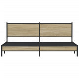 Metal Bed Frame without Mattress Sonoma Oak 193x203 cm 3301393