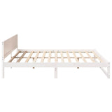 Bed Frame with Headboard White 180 x 200 cm Solid Pine Wood 873263