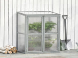 Wooden Cold Frame Greenhouse Polycarbonate Garden Grow House for Flower Vegetable Plants with T3398P320206